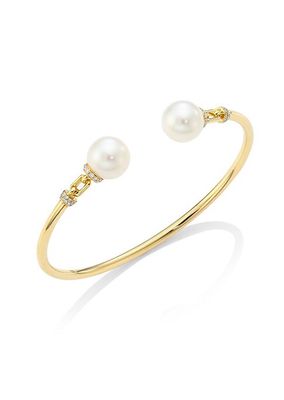 Freshwater Pearls & 18K Gold Bangle