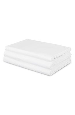 FRETTE Check Cotton Sateen Fitted Sheet in White