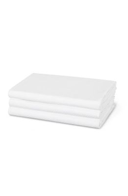 FRETTE Check Cotton Sateen Flat Sheet in White