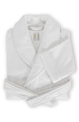 FRETTE Shawl Collar Cotton Terry Velour Robe in White