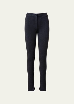 Friatte Slit-Cuff Jersey Leggings