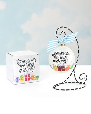 "Friends Are The Best Presents" Christmas Ornament with Stand, Personalized