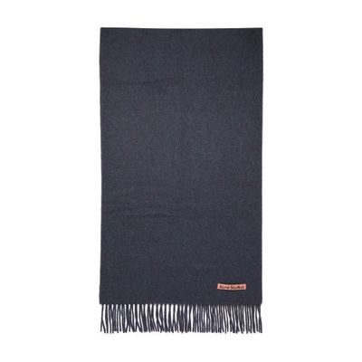 Fringe wool oversized scarf