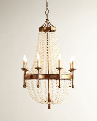 Frosted Crystal-Bead 8-Light Chandelier