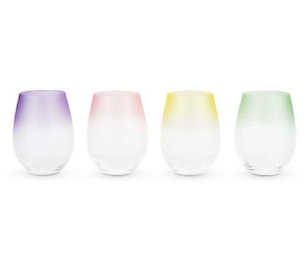 Frosted Ombre Stemless Wine Glasses by Blush