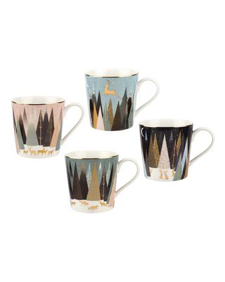 Frosted Pines Mugs, Set of 4