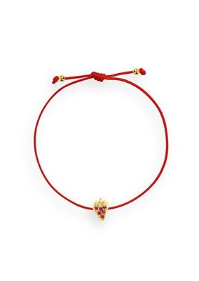 Frutti 18K Yellow Gold, Ruby & 0.01 TCW Diamond Strawberry Cord Bracelet