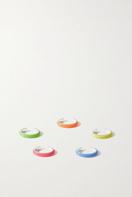 Fry Powers - Neon Set Of Five Sterling Silver And Enamel Ear Cuffs - Pink