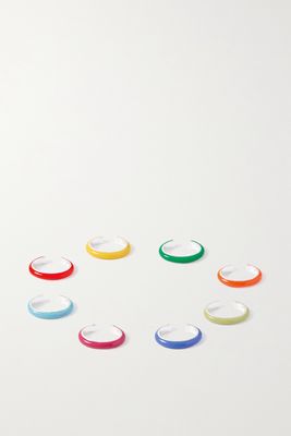 Fry Powers - The Complete Set Unicorn Rainbow Set Of Eight Sterling Silver And Enamel Ear Cuffs - Pink