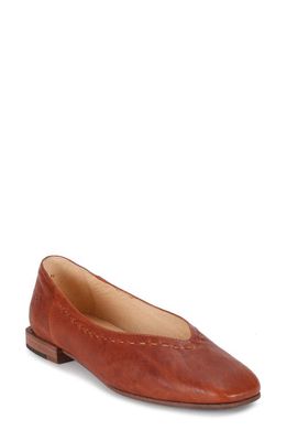 Frye Claire Flat in Cognac Oyster Leather