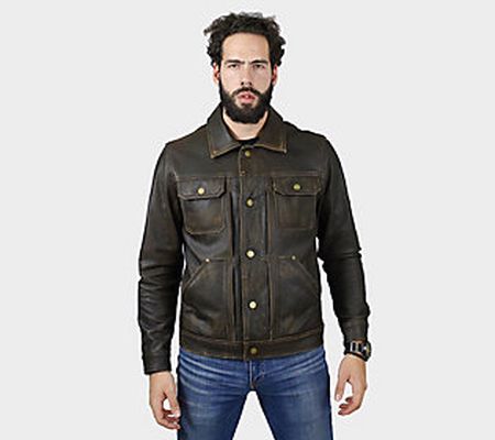 Frye Men's Leather Trucker Jacket