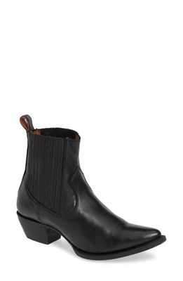 Frye Sacha Western Chelsea Boot in Black Leather