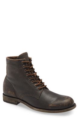 Frye 'Tyler' Plain Toe Boot in Black Brushoff Leather