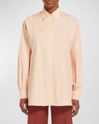 Fufy Oversized Striped Cotton Shirt