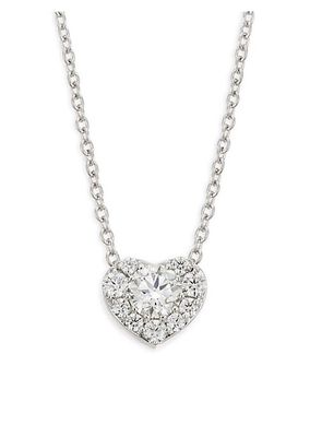 Fulfillment 18K White Gold & 0.45 TCW Diamond Heart Pendant Necklace