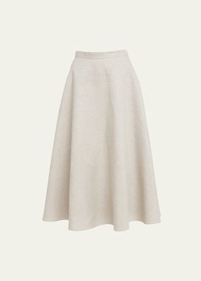 Full Circle Midi Skirt with Logo Detail