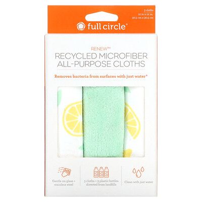 Full Circle, Renew, Recycled Microfiber All-Purpose Cloths, 3 Cloths - Shop  and save up to 70% at Exact Luxury