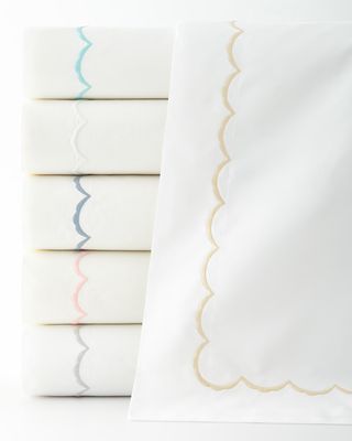 Full/Queen Scallops Embroidered Duvet Cover