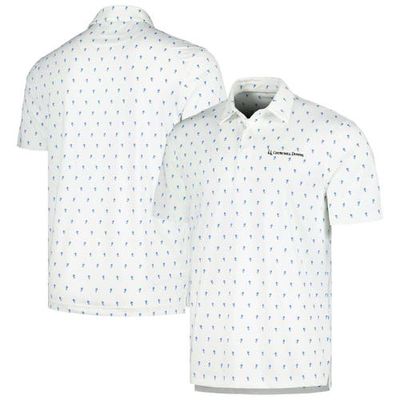 Full Turn Men's White Churchill Downs The Whichway Print Polo