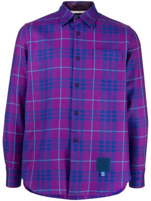 Fumito Ganryu button-down check shirt - Purple