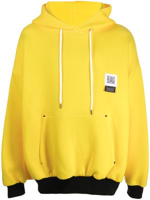 Fumito Ganryu cape-sleeve drawstring hoodie - Yellow