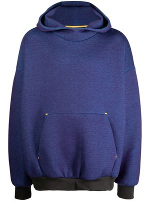 Fumito Ganryu chambray cotton-blend hoodie - Purple