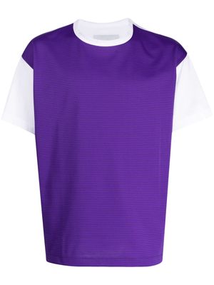 Fumito Ganryu contrast-panel two-tone T-shirt - Purple