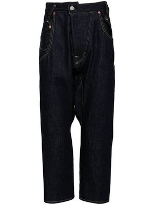 Fumito Ganryu mid-rise cropped jeans - Blue