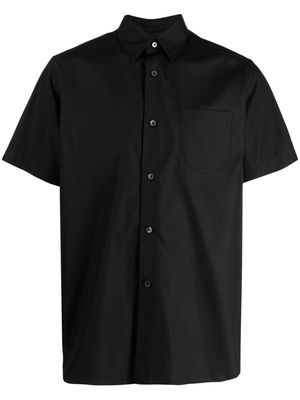 Fumito Ganryu pleat-detailing short-sleeve shirt - Black