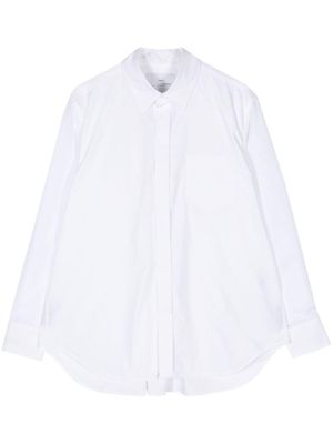 Fumito Ganryu pleated-back cotton-blend shirt - White