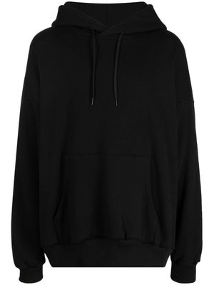 Fumito Ganryu pouch-pocket cotton hoodie - Black