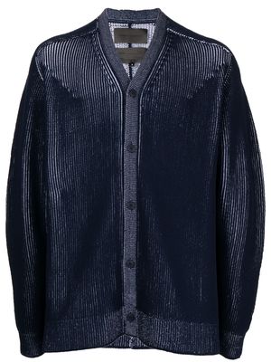 Fumito Ganryu ribbed button-up cardigan - Blue