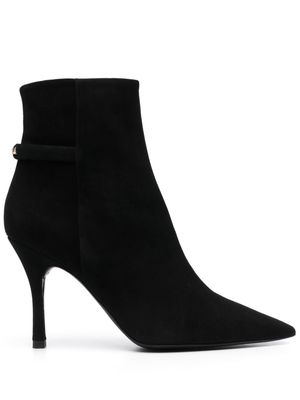Furla 100mm pointed-toe leather boots - Black