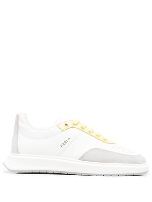 Furla contrast lace-up sneakers - White