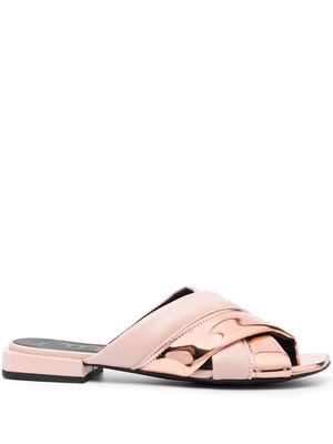 Furla crossover-strap flat mules - Pink