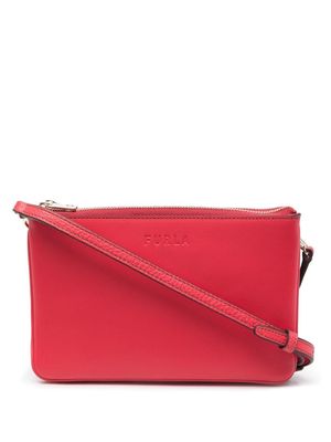 Furla double-pocket leather clutch bag - Pink