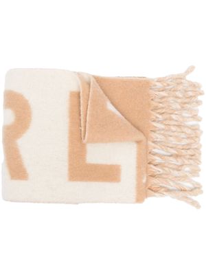 Furla intarsia-logo scarf - Neutrals