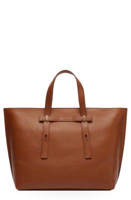 Furla Large Giove Leather Tote in Cognac