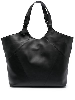 Furla logo-buckle leather tote bag - Black