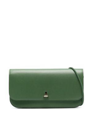 Furla logo-debossed leather cross body bag - Green