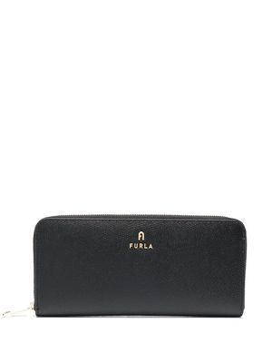 Furla logo-lettering leather wallet - Black