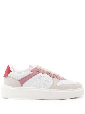 Furla logo-perforated leather sneakers - White