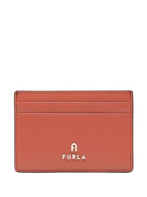 Furla logo-plaque leather cardholder - Orange