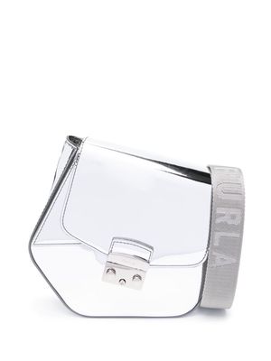 Furla mini Metropolis Prisma patent crossbody bag - Silver