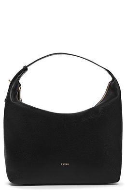 Furla Net Medium Leather Hobo Bag in Nero