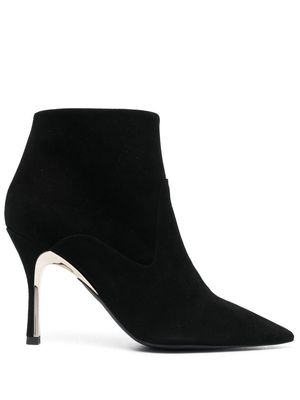 Furla pointed 90mm heeled boots - Black