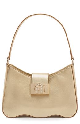 Furla Small 1927 Metallic Leather Shoulder Bag in Color Gold