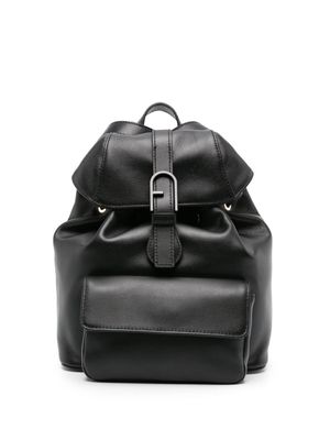 Furla small Flow leather backpack - Black