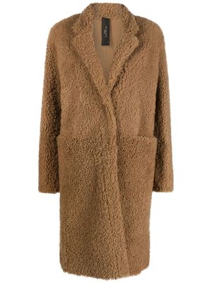 FURLING BY GIANI Candy shearling single-breasted coat - Brown