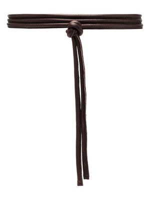 FURLING BY GIANI self-tie fastening leather belt - Brown